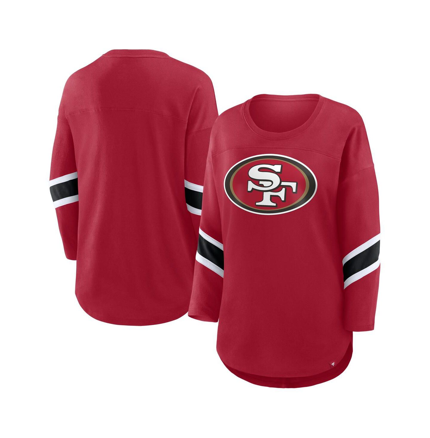 Женская футболка Fanatics Scarlet San Francisco 49ers Redzone 3/4-Sleeve — фото 1