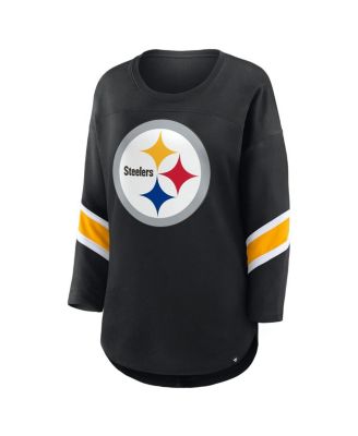 Women's Black Pittsburgh Steelers Redzone 3/4-Sleeve T-Shirt