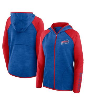 Fanatics - Women's Royal/Red Buffalo Bills Redzone End Around Pass Raglan Full-Zip Hoodie
