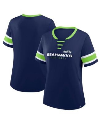 Fanatics - Women's College Navy Seattle Seahawks Redzone Draw Play Athena Lace-Up T-Shirt