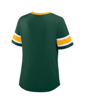 Women's Green Bay Packers Redzone Draw Play Athena Lace-Up T-Shirt
