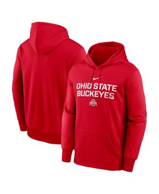 Nike - Men's Scarlet Ohio State Buckeyes Team Stacked Performance Pullover Hoodie