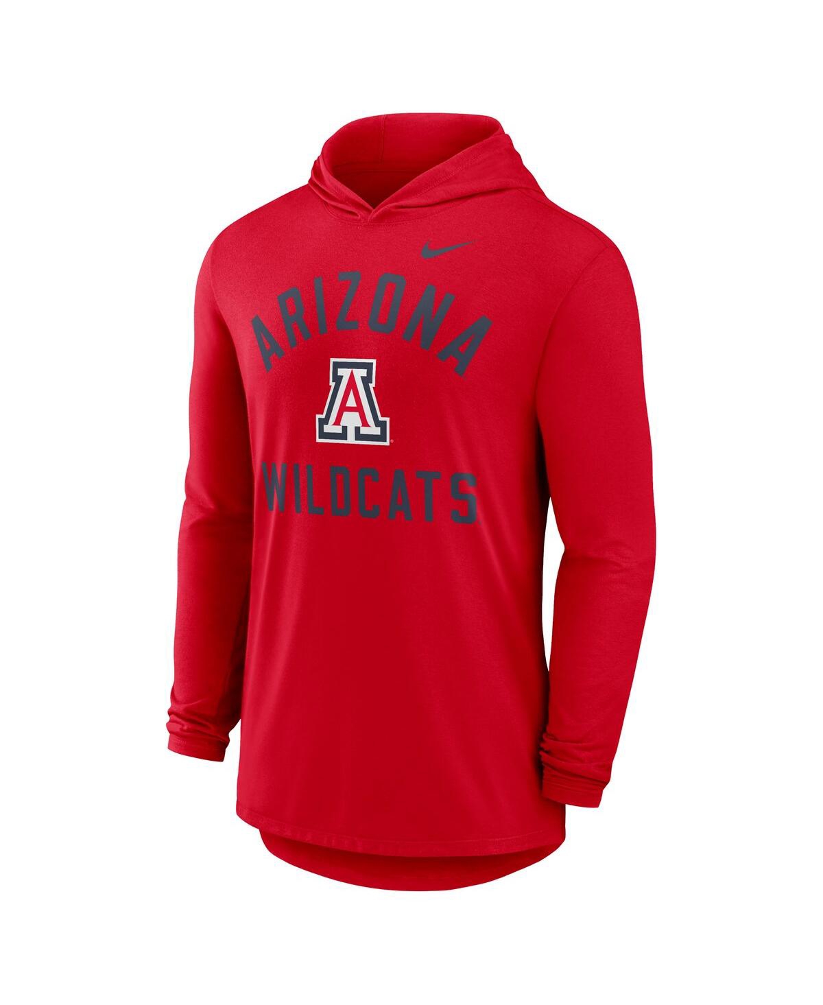 Nike Men's Red Arizona Wildcats Classic Arch Tri-blend Long Sleeve Hoodie T-shirt In Red