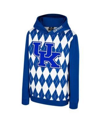 Big Boys and Girls Royal Kentucky Wildcats Argyle The Dealio Pullover Hoodie
