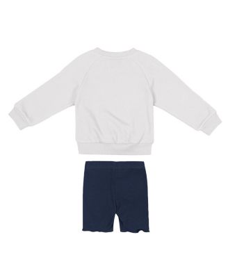 Girls 2-Piece Toddler White/Navy Penn State Nittany Lions Beta Fleece Sweatshirt and Shorts Set