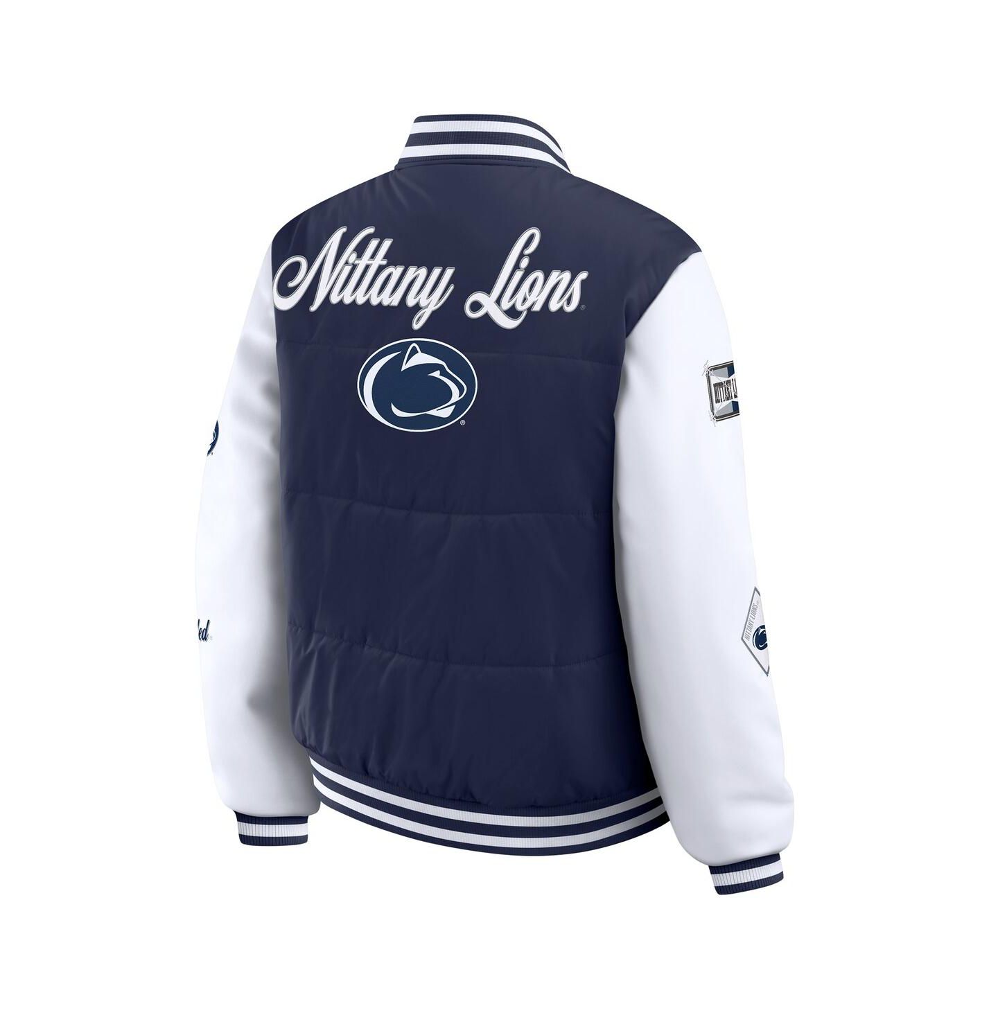 Женская куртка WEAR by Erin Andrews Navy Penn State Nittany Lions Varsity Puffer — фото 2