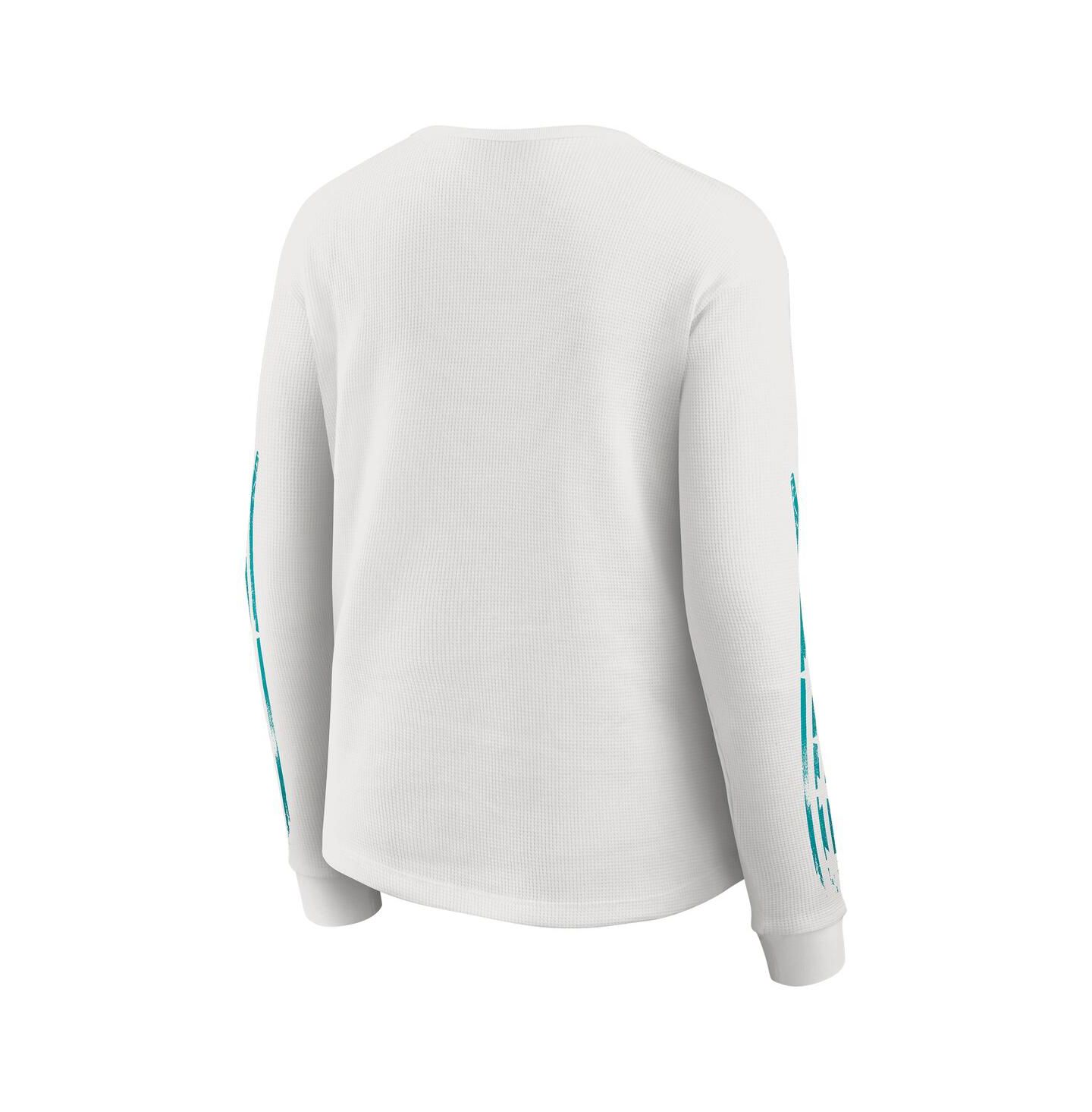 Женская футболка WEAR by Erin Andrews White Miami Dolphins Graphic Waffle Long-Sleeve — фото 2