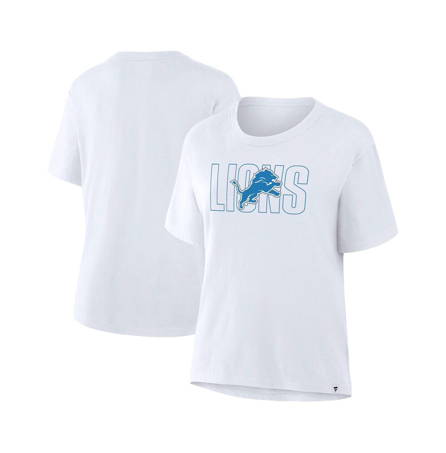 Женская футболка Fanatics Ash Detroit Lions Line Em Up — фото 1