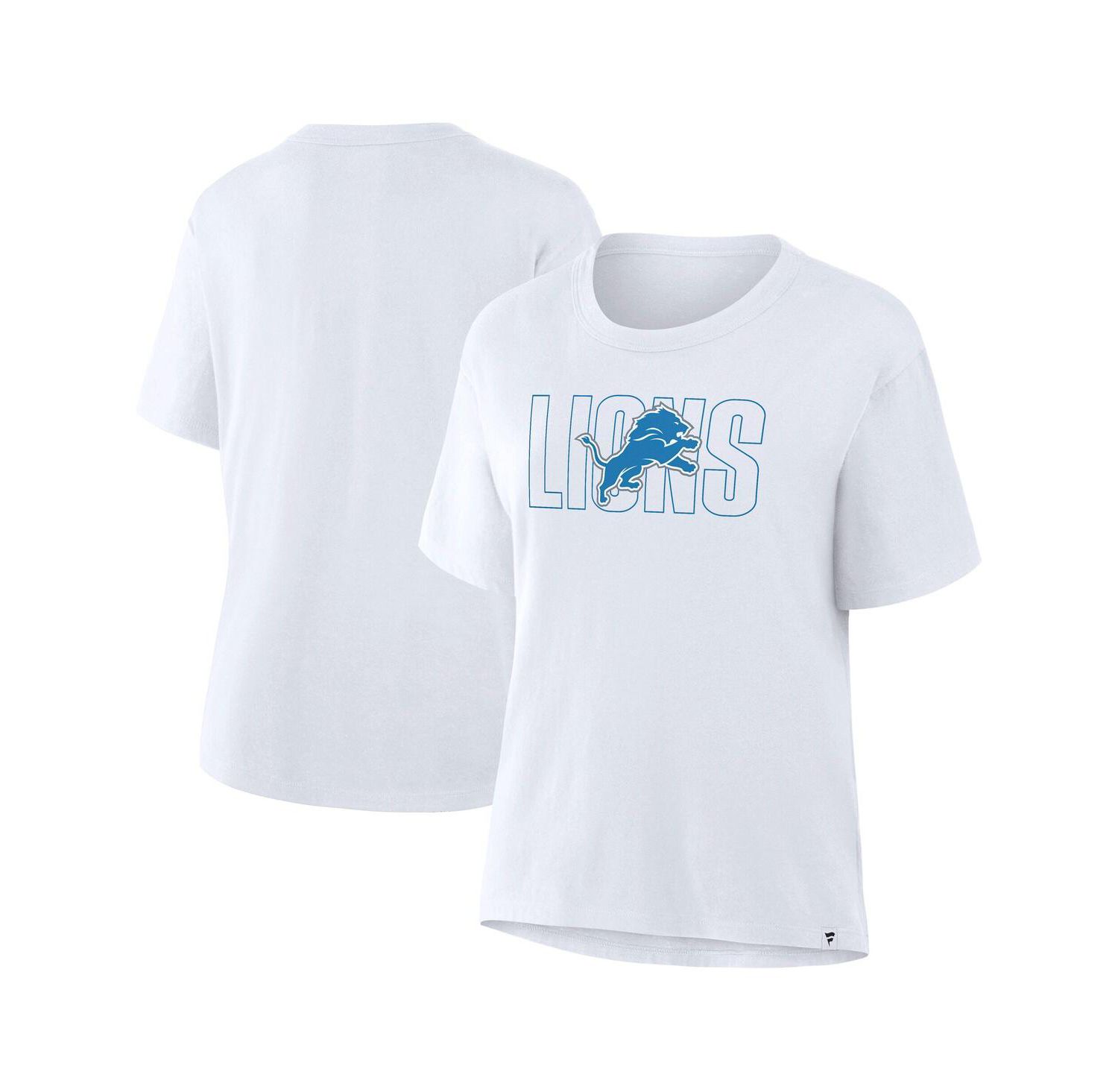 Women's Ash Detroit Lions Line Em Up T-Shirt