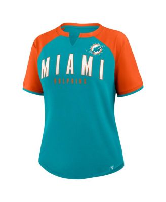 Women's Aqua/Orange Miami Dolphins Height Advantage T-Shirt