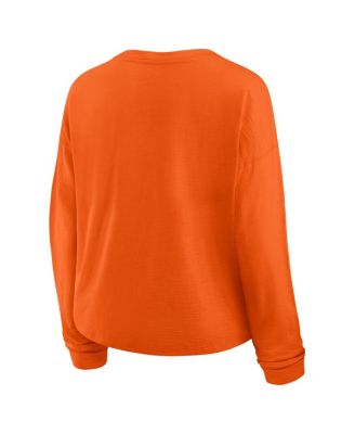 Women's Orange Philadelphia Flyers Oversized All Out Effort Long Sleeve Henley T-Shirt