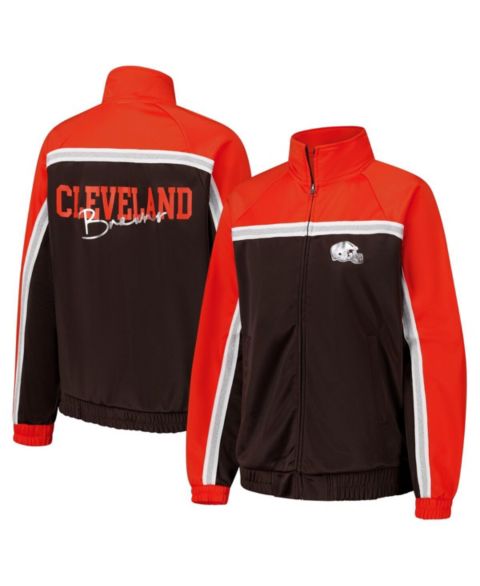 Женские куртки G-III 4Her by Carl Banks Women's Brown Cleveland Browns Post Game Full-Zip Track Jacket