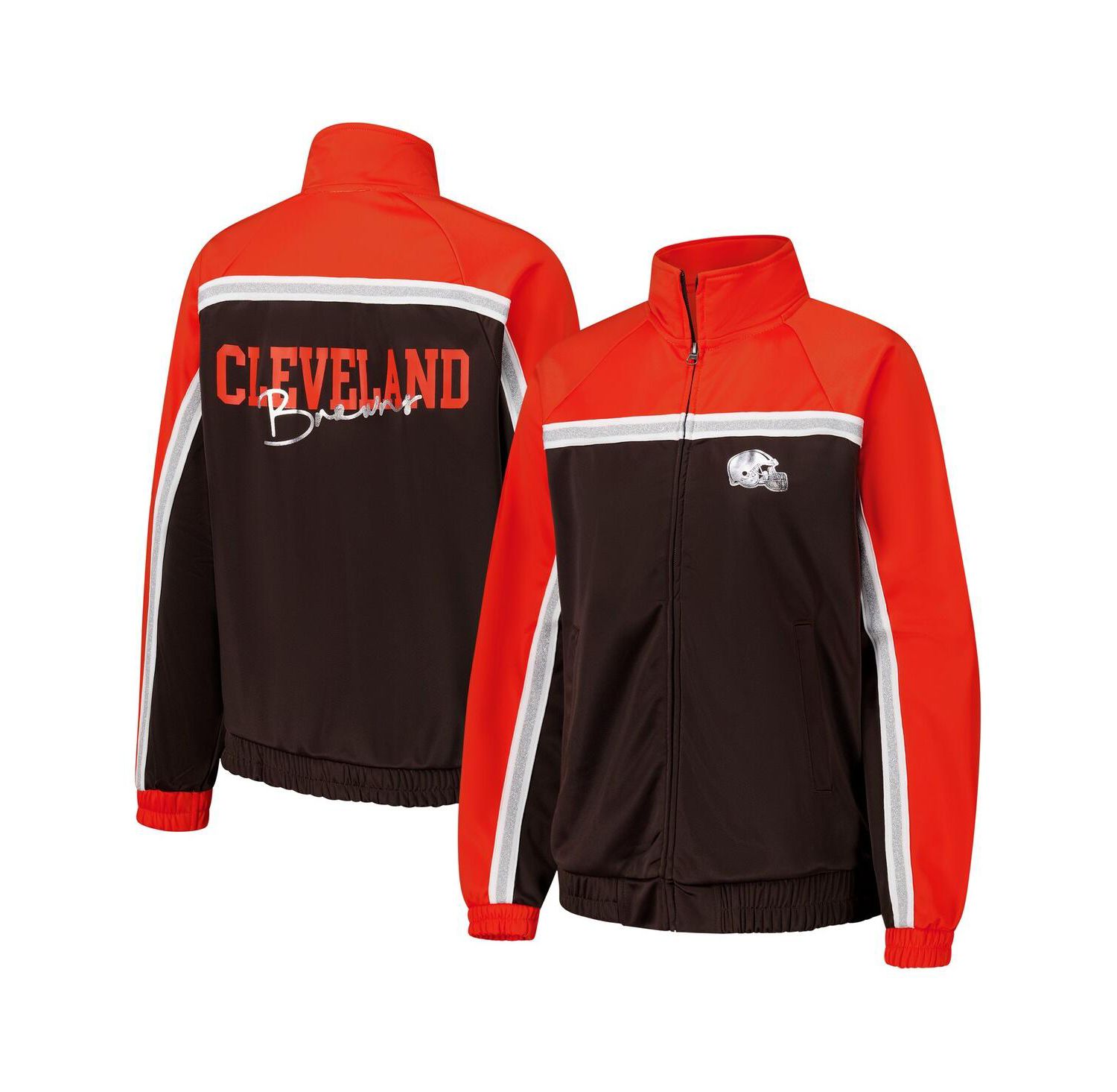 Women's Brown Cleveland Browns Post Game Full-Zip Track Jacket