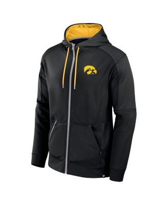 Men's Black Iowa Hawkeyes Defender Full-Zip Hoodie