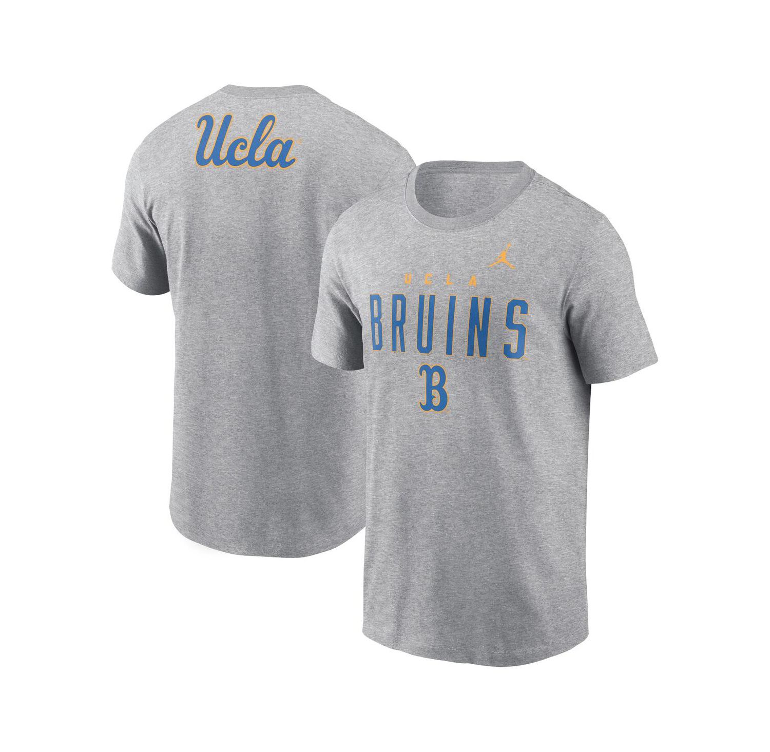 Men's Heather Gray UCLA Bruins Campus 2-Hit Primary Mascot T-Shirt