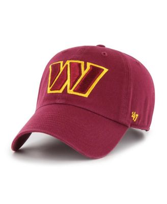 '47 Brand - Big Boys and Girls Burgundy Washington Commanders Logo Clean Up Adjustable Hat