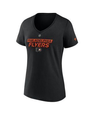 Women's Black Philadelphia Flyers Authentic Pro Core Primary V-Neck T-Shirt