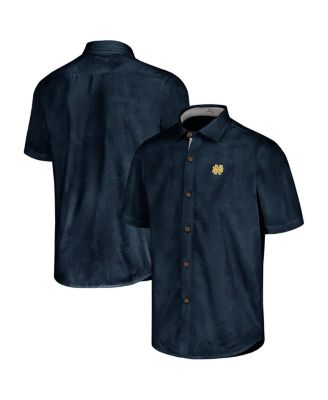 Tommy Bahama - Men's Navy Notre Dame Fighting Irish Sport Coconut Point Palm Vista IslandZone Button-Up Shirt