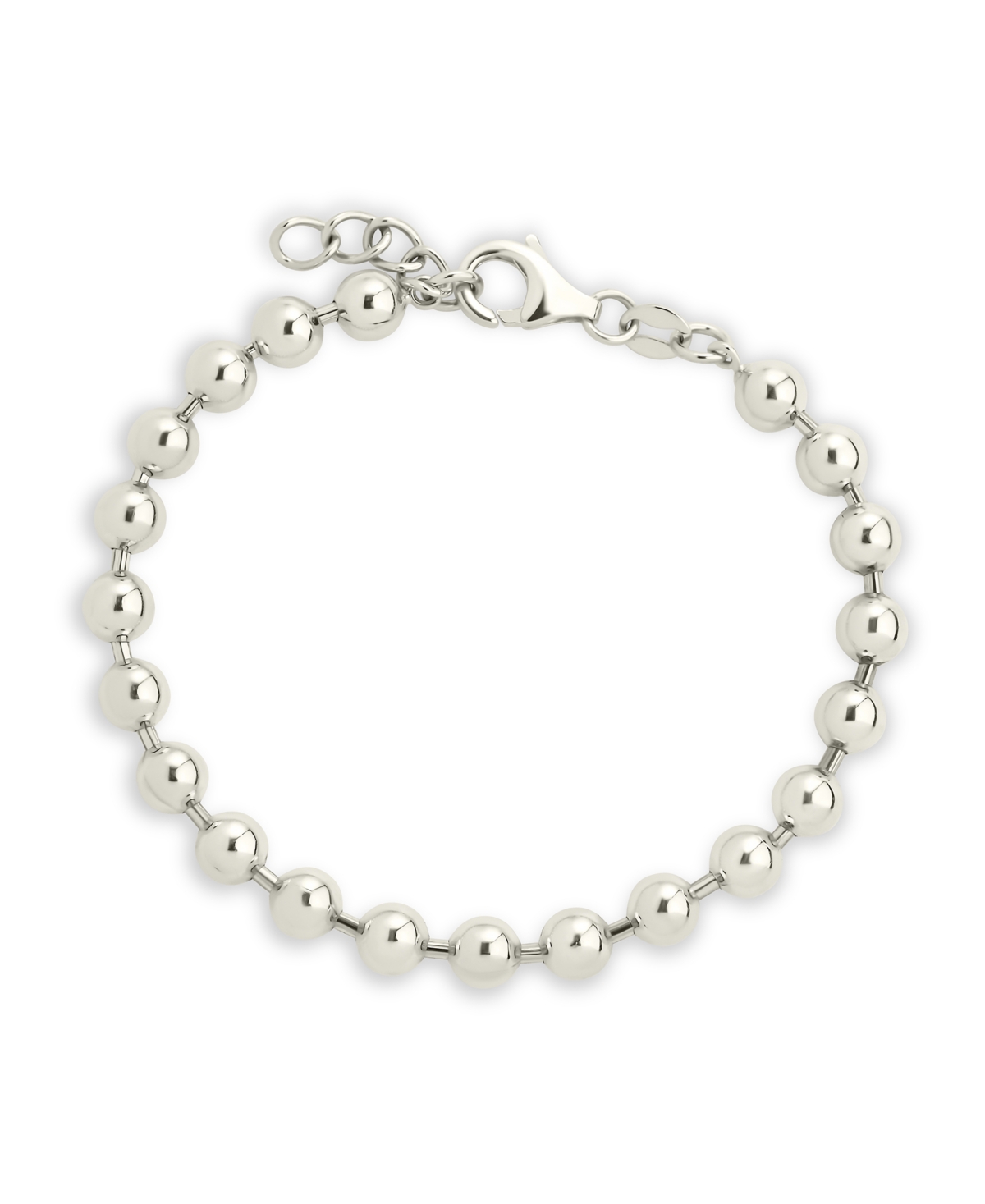 Sterling Forever Sterling Silver Preston Beaded Bracelet In Silver