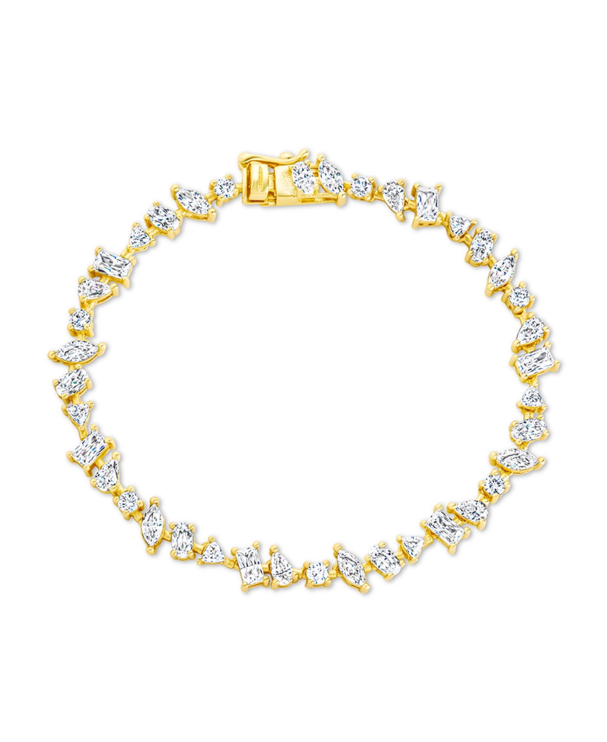 Sterling Forever Ellery Cubic Zirconia Tennis Bracelet In Gold