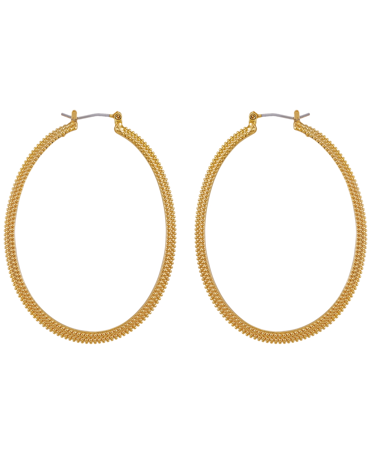 Guess Gold-tone Textured Large Hoop Earrings