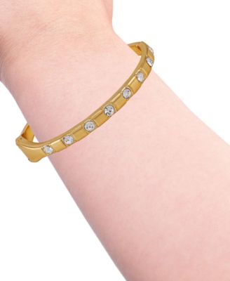 Rhinestone Gold-Tone Bangle Bracelet