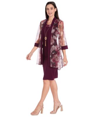 Petite Printed Scoop Neck Jacket Dress