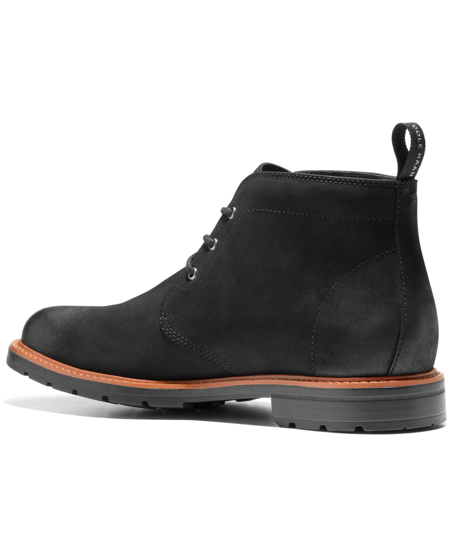 Мужские ботинки Cole Haan Chamberlin Grand Chukka Lug Sole, цвет: Чёрный нубуковый — фото 5