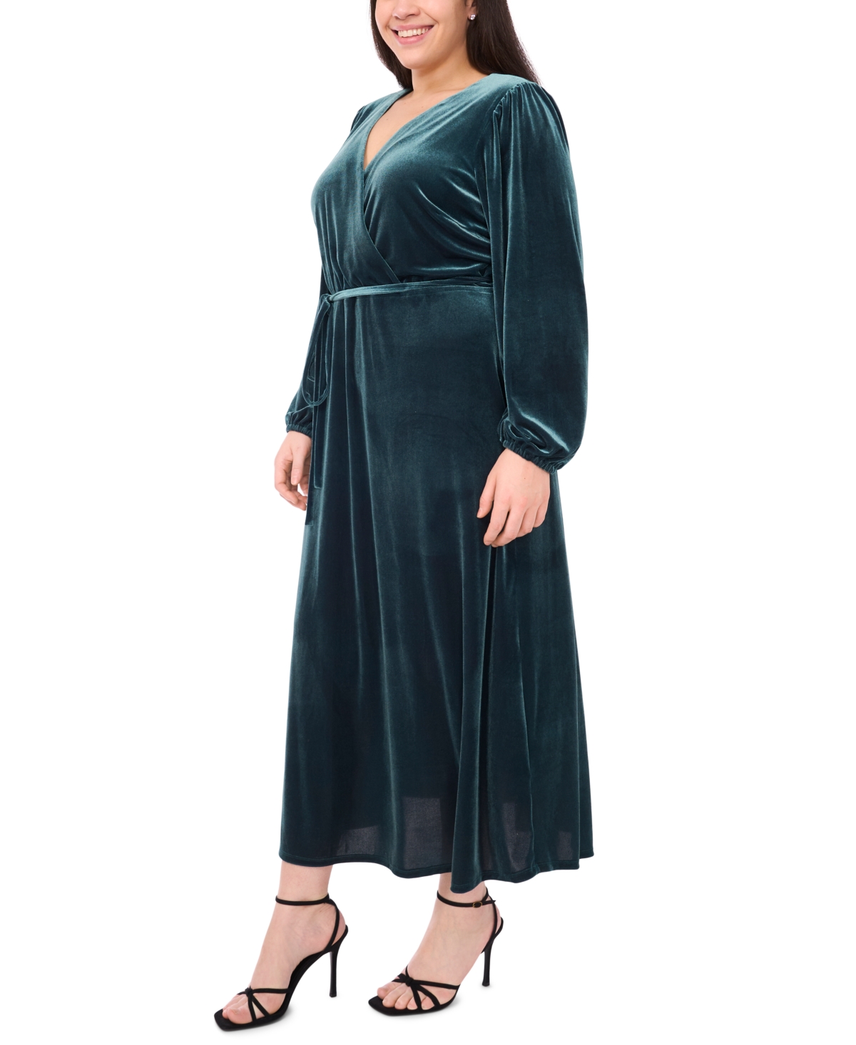 Msk Plus Size Fit And Flare Maxi Dress In Green