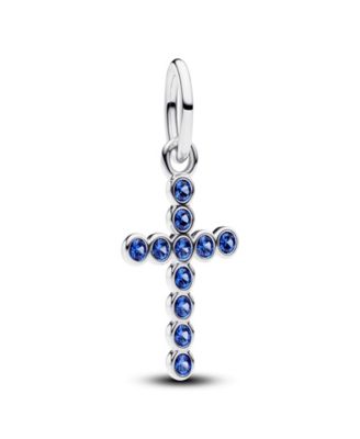 Stellar Blue Crystal Cross Dangle Charms