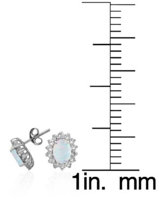 2-Piece Set Lab Grown White Opal (1.50 ct. t.w.) Lady Di Pendant Necklace with Matching Earrings in Sterling Silver (also in Sapphire)