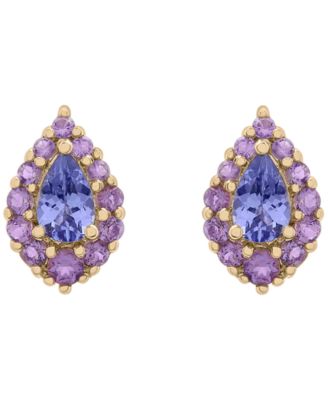 Women's 2-Piece Set Tanzanite (1-3/8 ct. t.w.) and Amethyst (5/8 ct. t.w.) Pendant Neckless with Matching Earrings in 14K Gold-Plated Over Sterling Silver