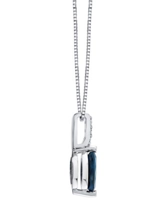 Marquise Shape Sapphire Pendant with Chain (1/2 ct. t.w.) in 10k White Gold