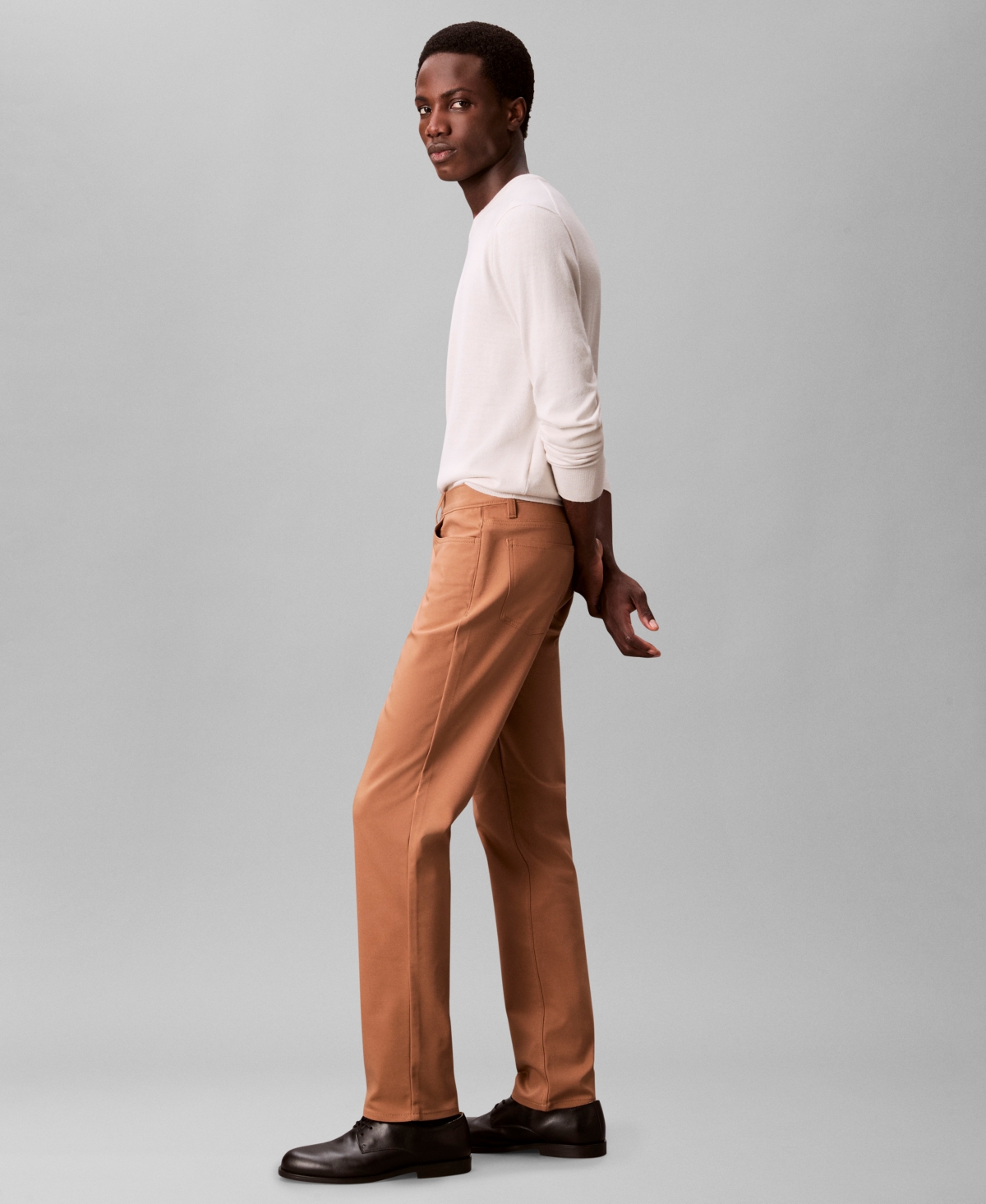 Calvin Klein Men's Ck Move 365 Slim-fit Performance Stretch Pants In Brown