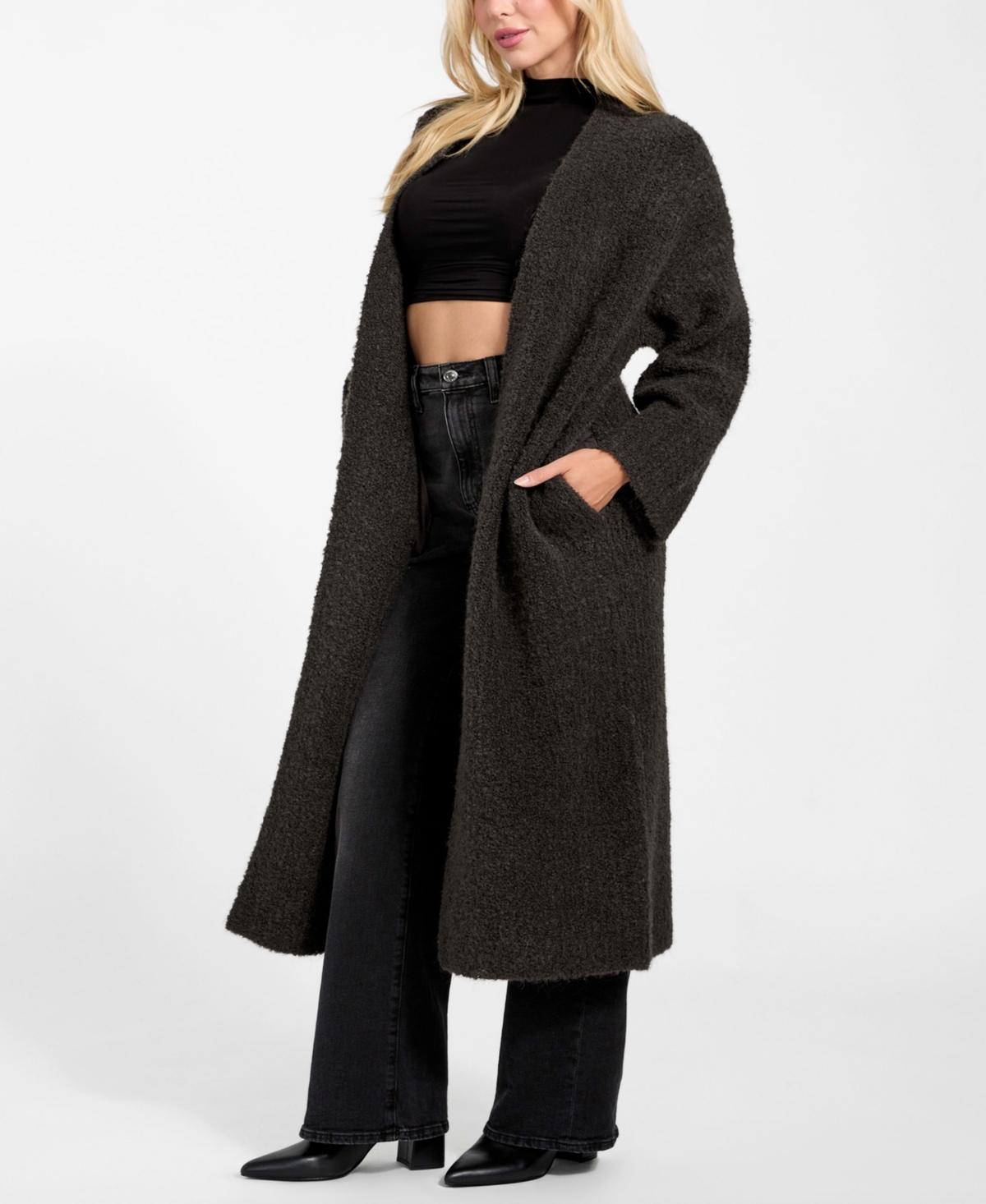 Guess Women's Long Sleeves Midi Cardigan Sweater