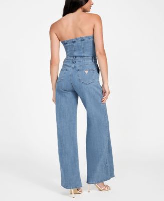 Women's Donna Sleeveless Denim Jumpsuit