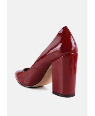 Kamira Patent Faux Leather Block Heel Pumps