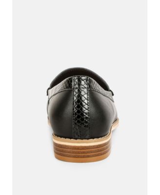 HOLDA Womens Horsebit Embellished Loafers With Stitch Detail