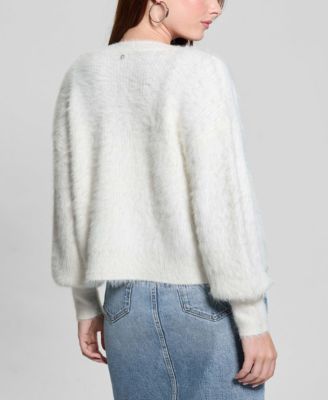 Women's Keyla Rhinestone-Button Cardigan Sweater