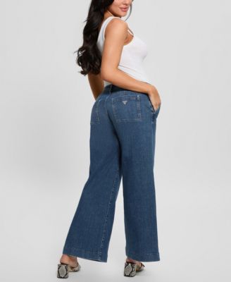 Women's Zoya Wide-Leg Faded High-Rise Jeans