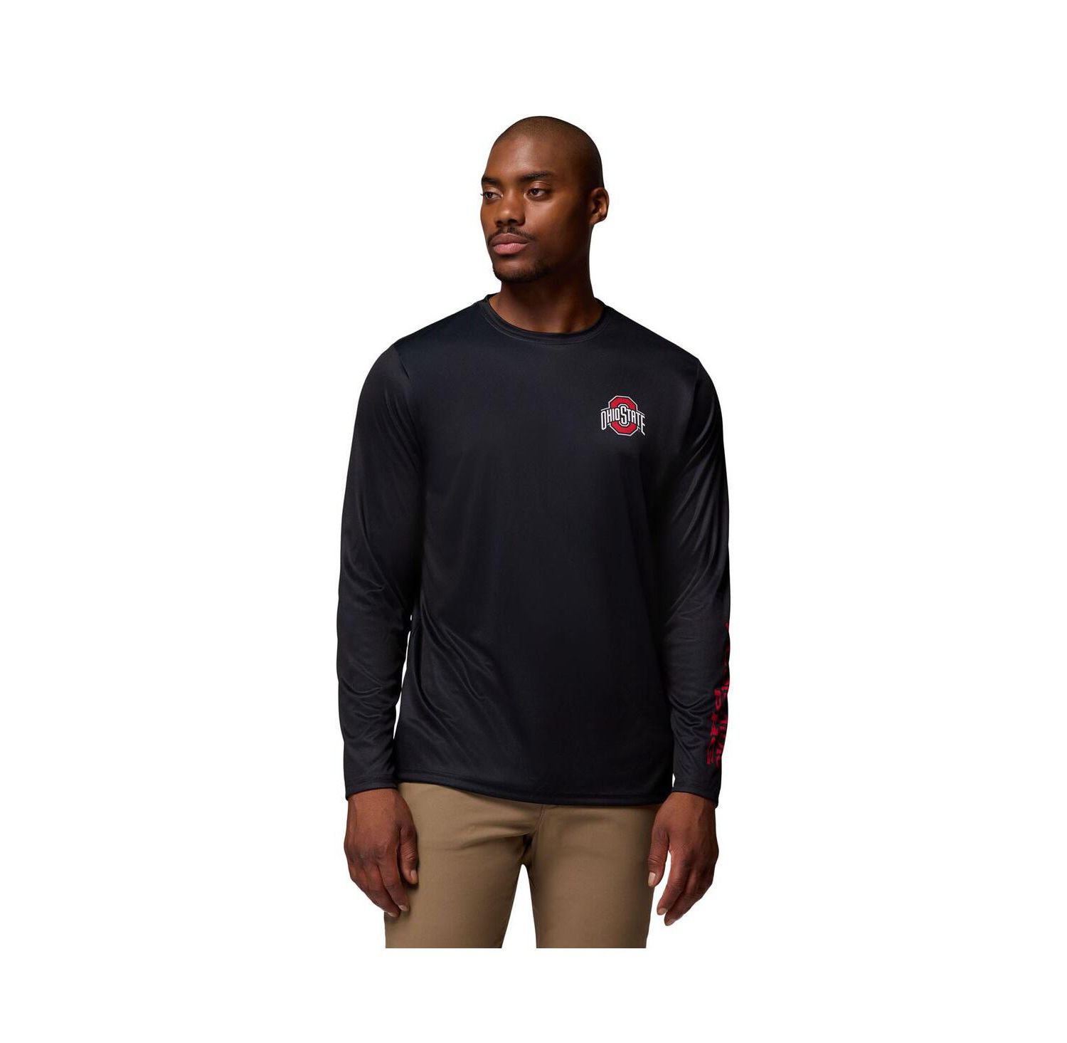 Men's Black Ohio State Buckeyes PHG Terminal Shot 3-Hit Long Sleeve T-Shirt