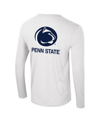 Men's White Penn State Nittany Lions Logo Lockup 3-Hit Active Blend Long Sleeve T-Shirt