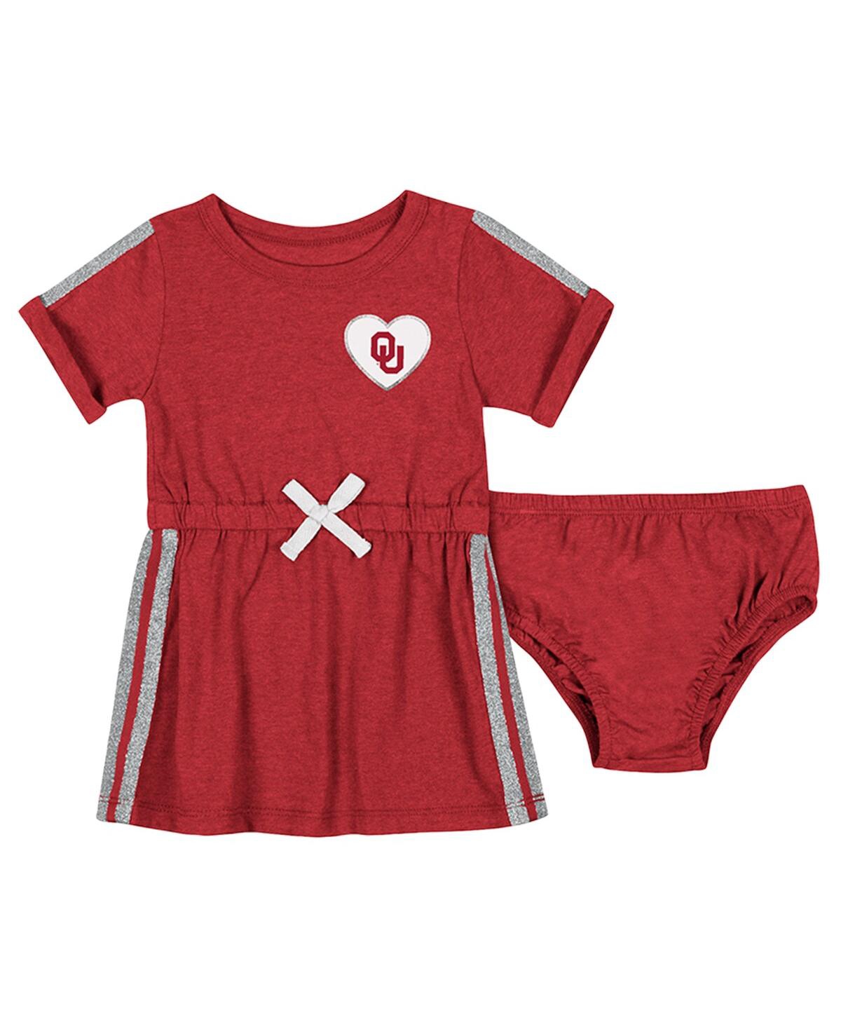 Colosseum Baby Boys And Girls Crimson Oklahoma Sooners Xur Dress And Bloomer Set In Burgundy