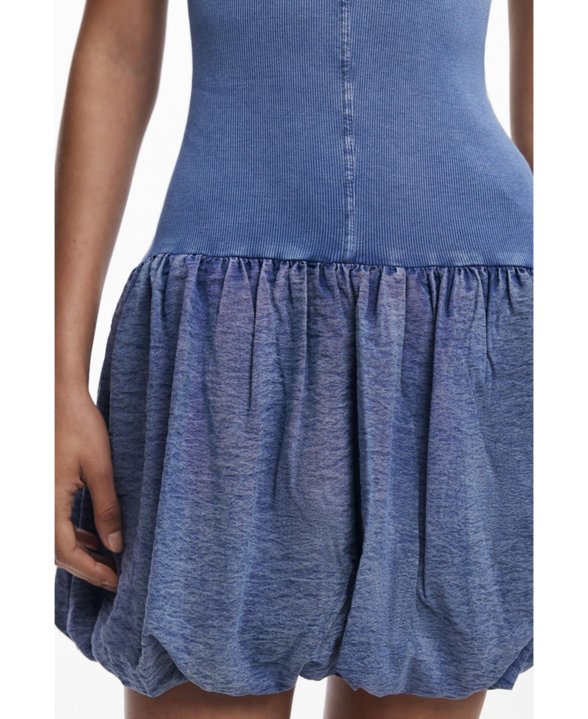 Desigual Sleeveless Open Back Minidress In Blue