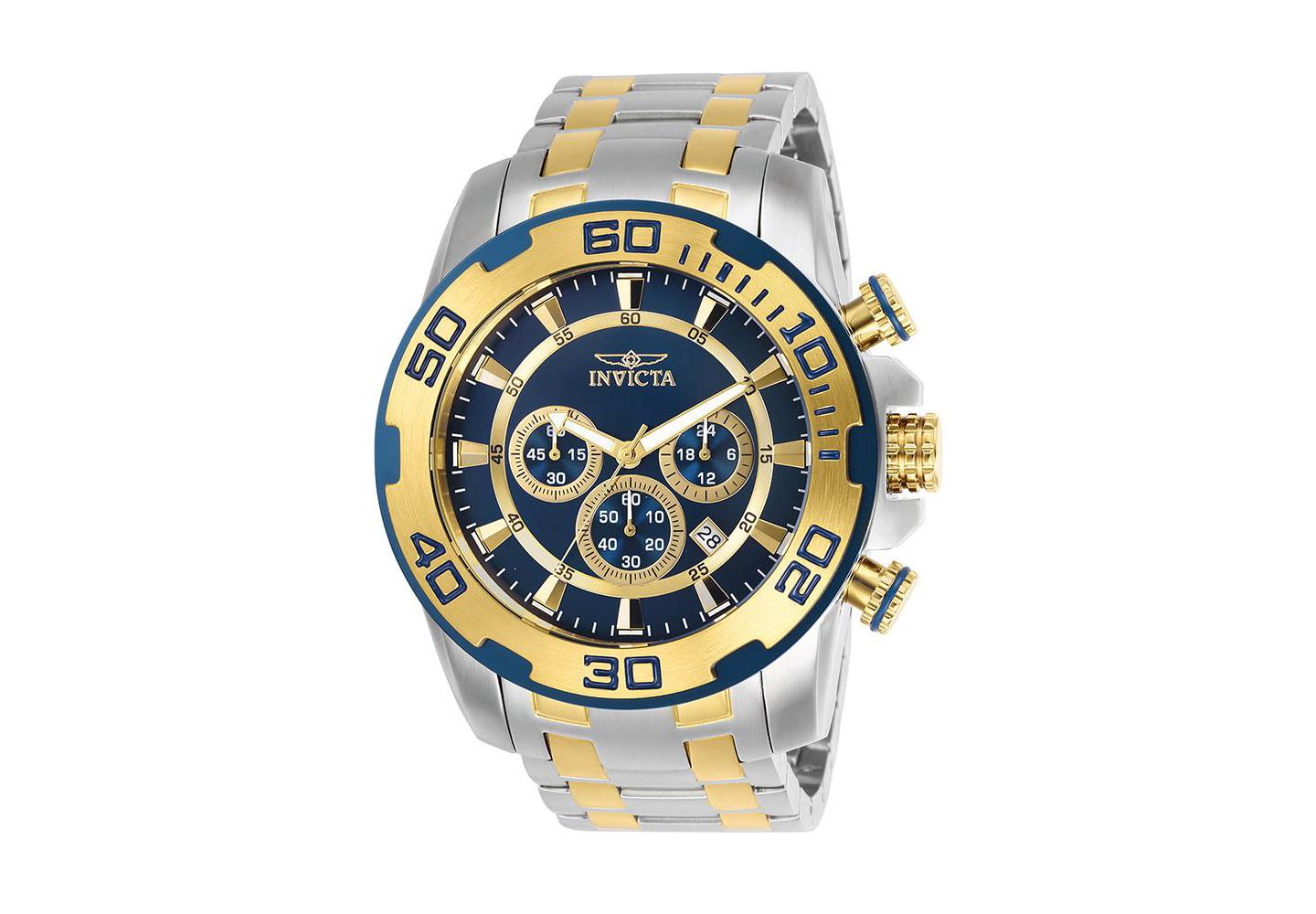 Мужские часы Invicta 26296 Pro Diver Quartz Chronograph Blue Dial, цвет: Золотой — фото 3