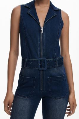 Women's Flared denim jumpsuit