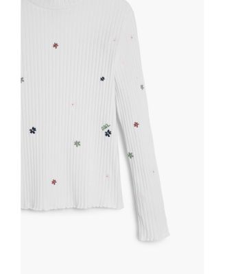 Girls Girls's Ribbed T-shirt with embroidery