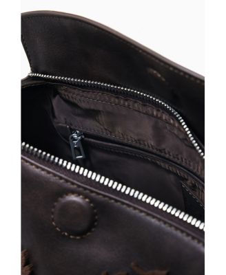 Women's Large convertible flocked backpack