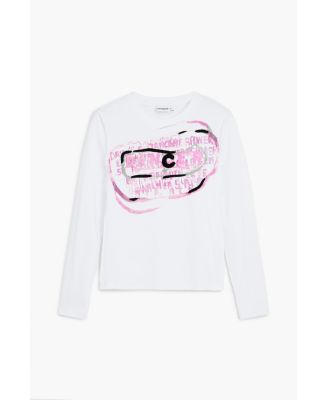 Women's Long-sleeve T-shirt with pink letters