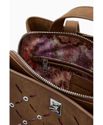 Women's Small perforated backpack with studs